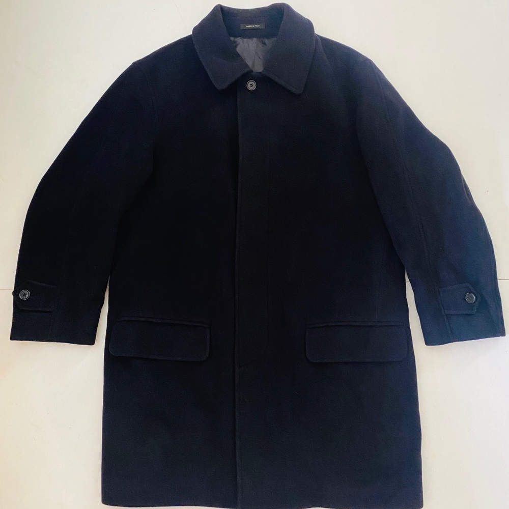 Rialto Italy Black Wool/Cashmere Coat sz 40 R